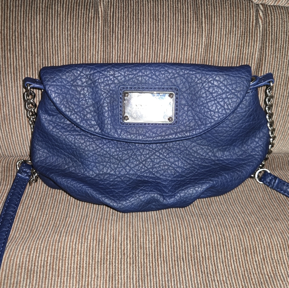 Nine West Blue Crossbody Bag with Metal Accents